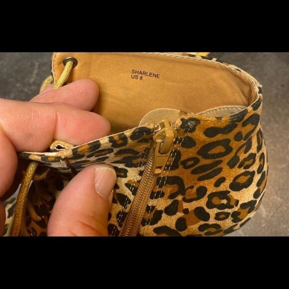 Paper fox 6inch heels velvet leapord  bootie - Picture 5 of 7